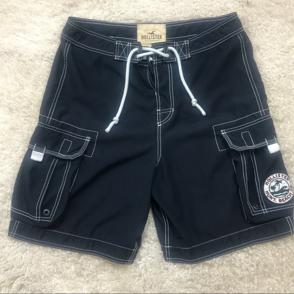 HOLLISTER  Black Board Shorts Walking Shorts